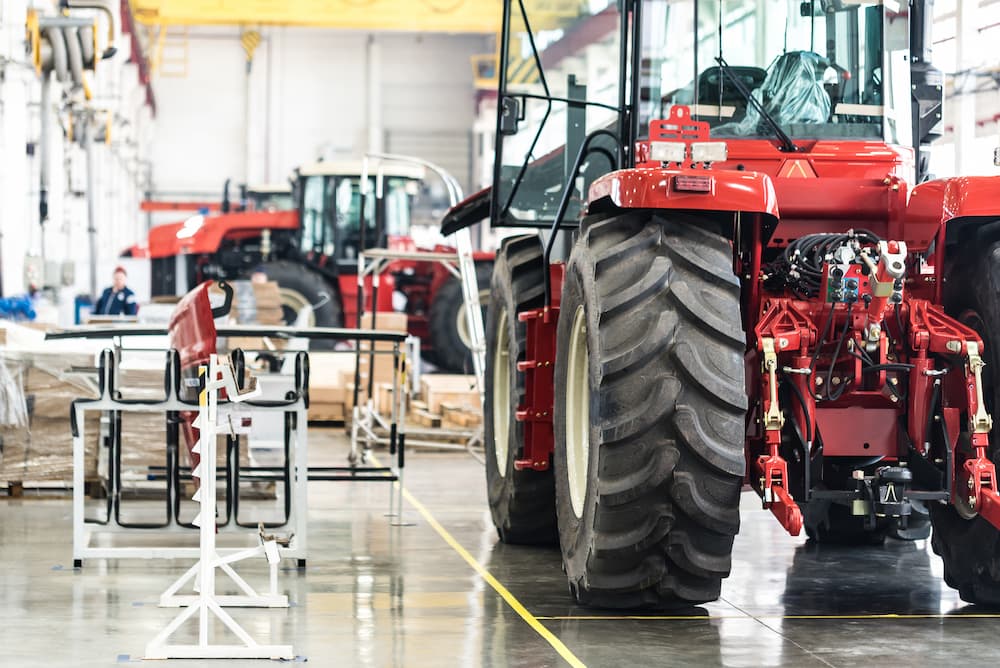 tractor in shop
